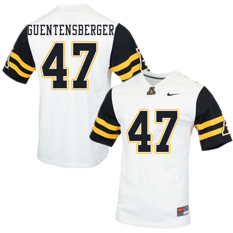 Men #47 Colin Guentensberger Appalachian State Mountaineers College Football Jerseys Sale-White - Click Image to Close